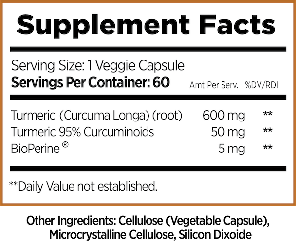 Turmeric Soothe v1 Nutrition Info